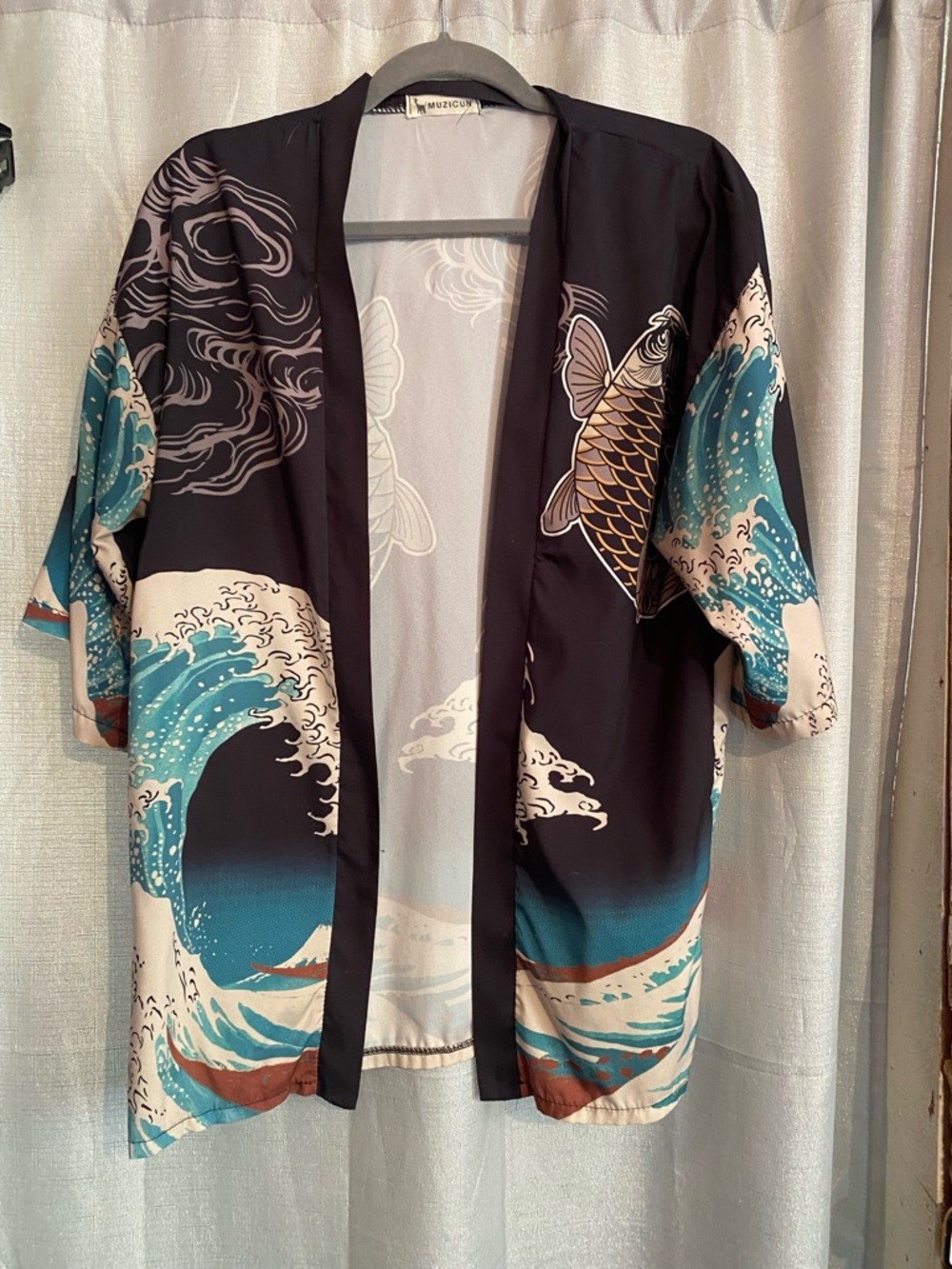 MUZICUN Japanese Kimono Art Print -Hokusai Great Wave Off Kanagawa unisex